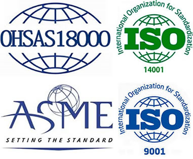 certificación de Normas ISO 9001, 14001, OHSAS 18001 & Estampa ASME